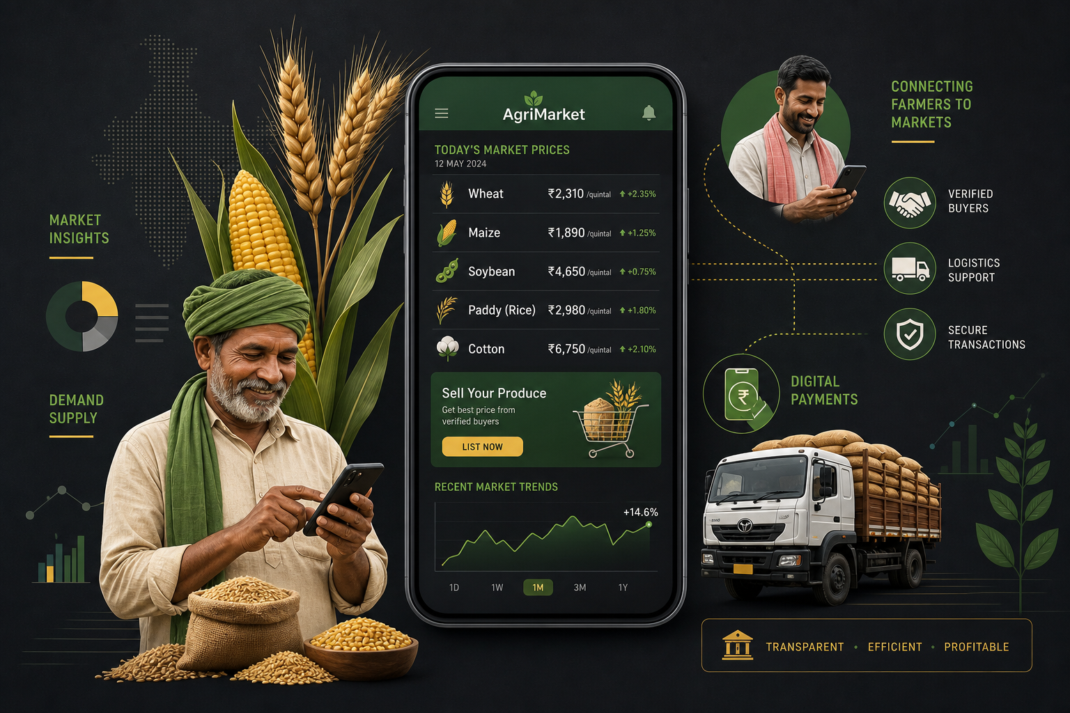 Agriarche Kasuwa platform connecting Nigerian farmers to digital markets